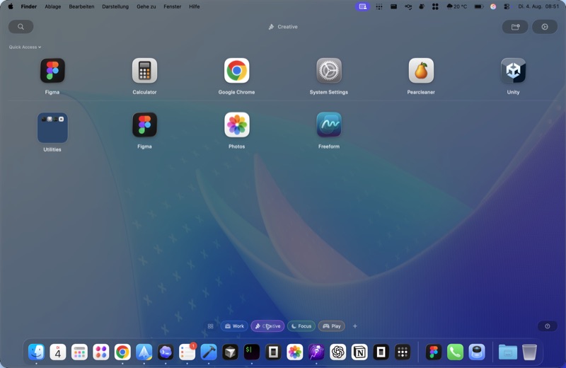 Organising apps into folders with drag and drop