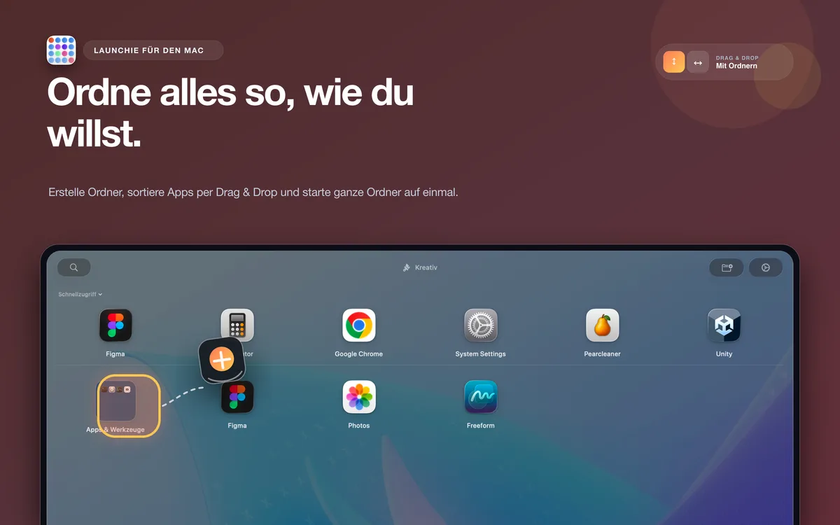 Apps in Launchie organisieren
