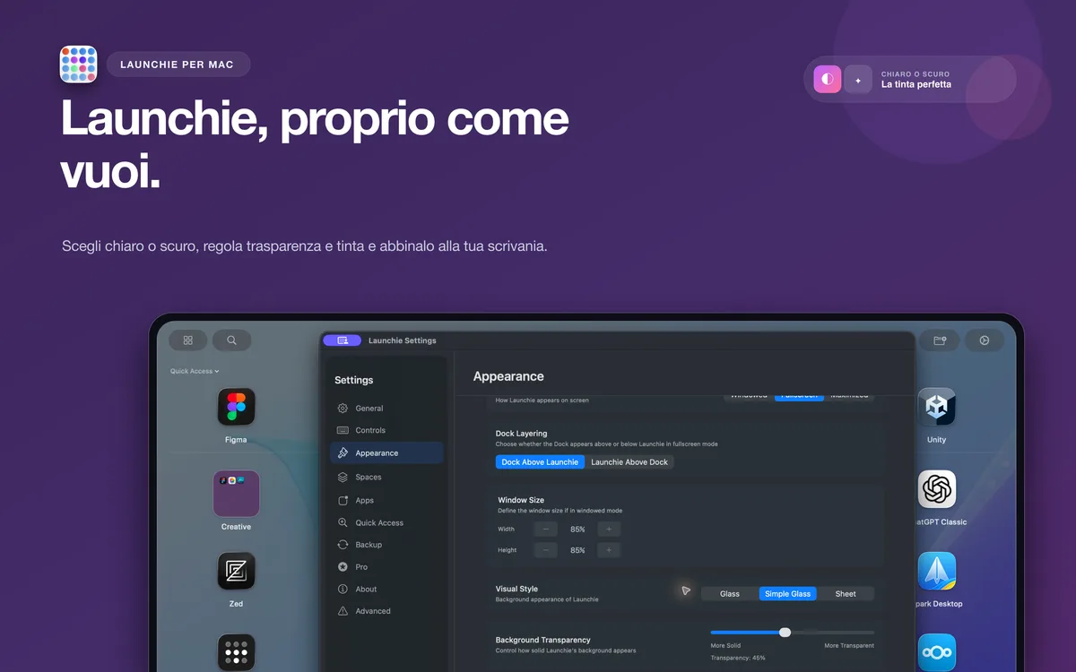 Aspetto di Launchie